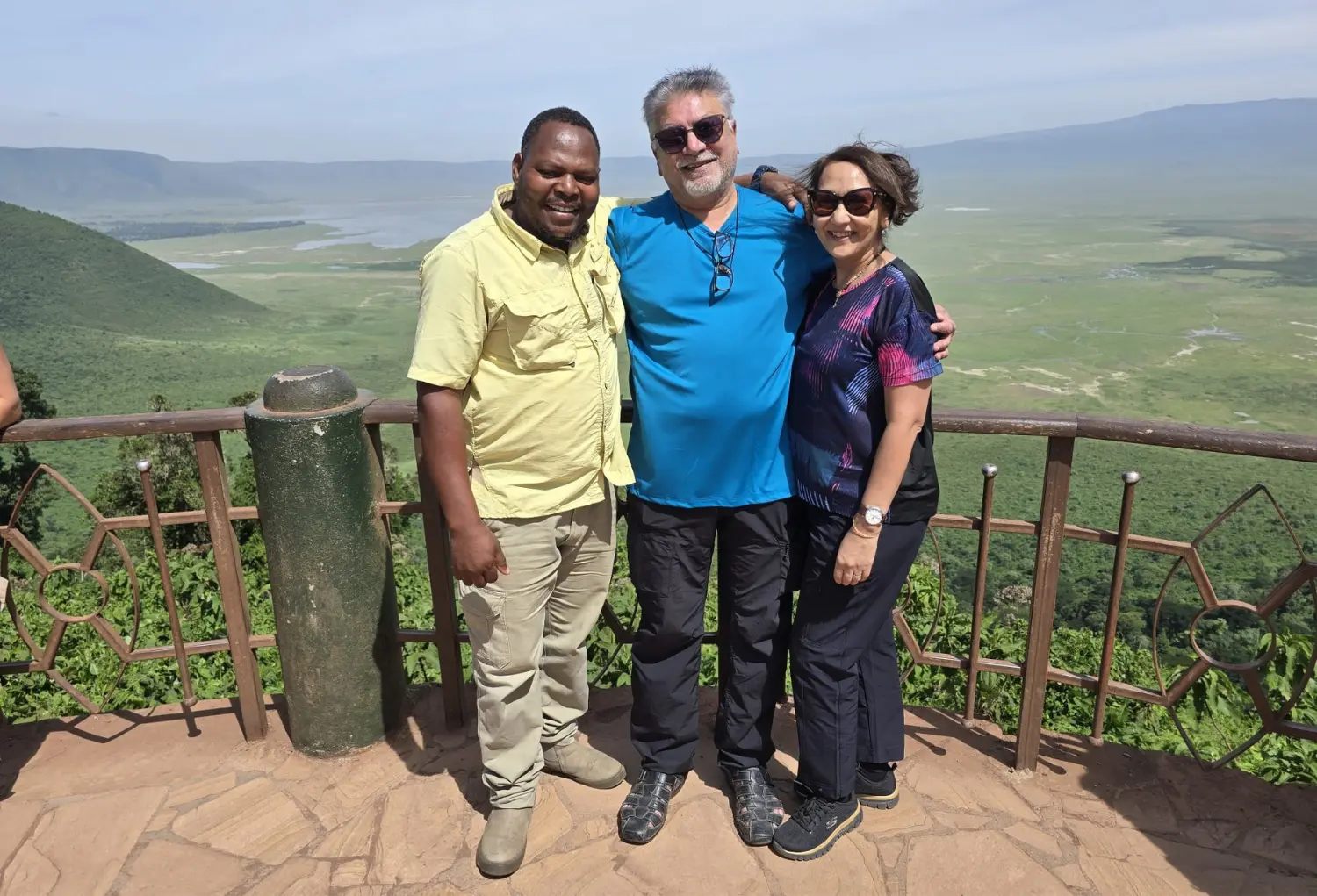 Guide and guests at Mujuni African Adventure