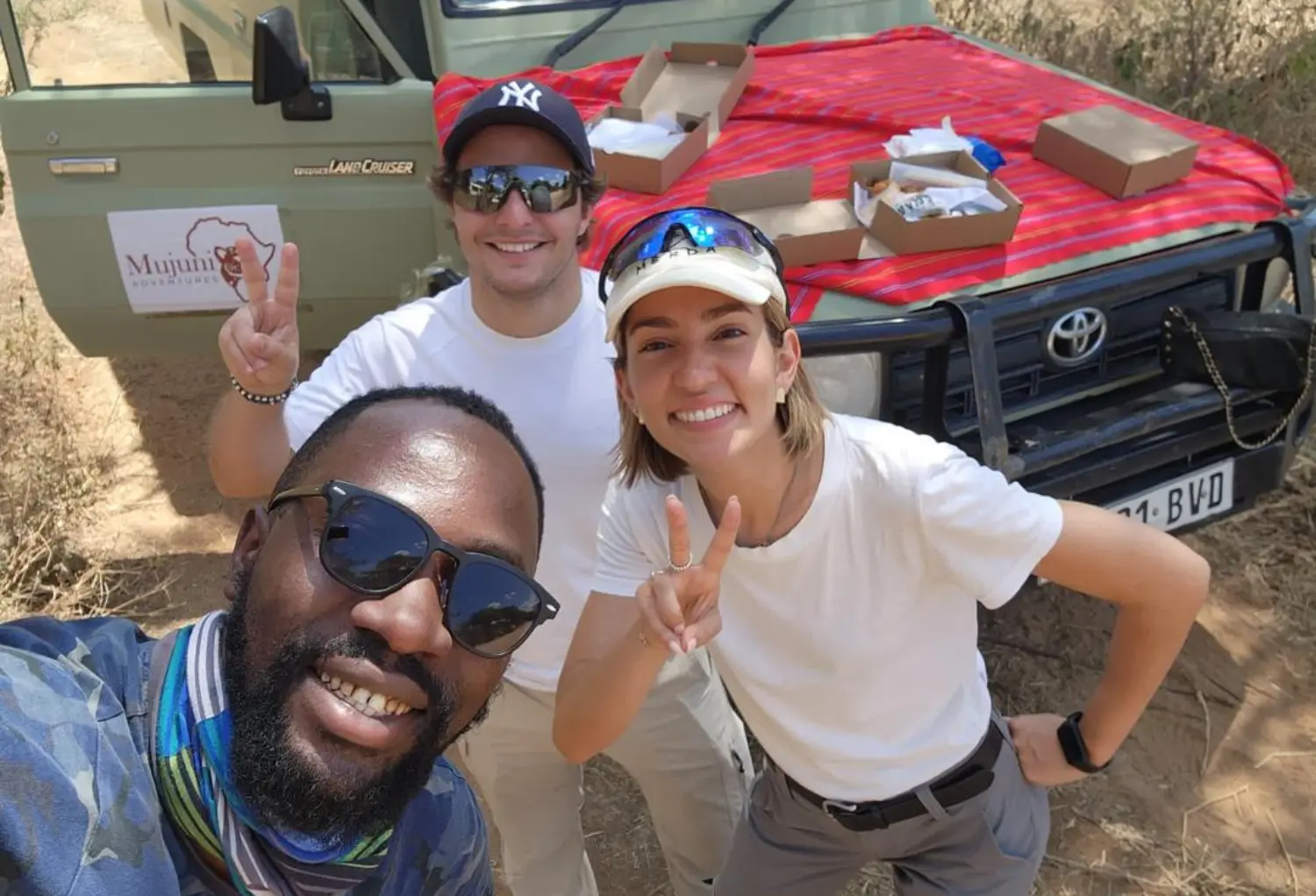 Guide and guests at Mujuni African Adventures0